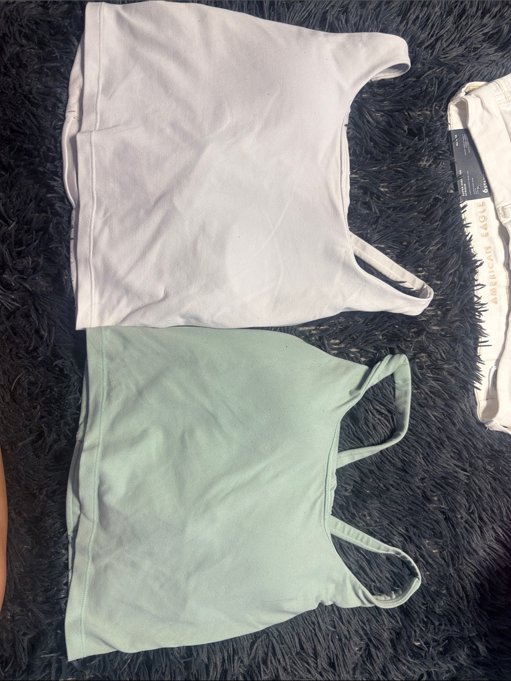HALARA Ribbed Crop Tank Set in White and Mint